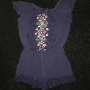Navy blue romper with flowers